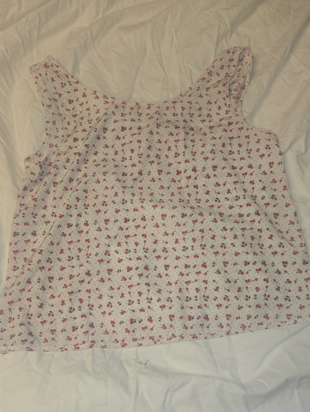 Women’s Sleeveless Floral Scoop Neck Tank Top - Pink/White